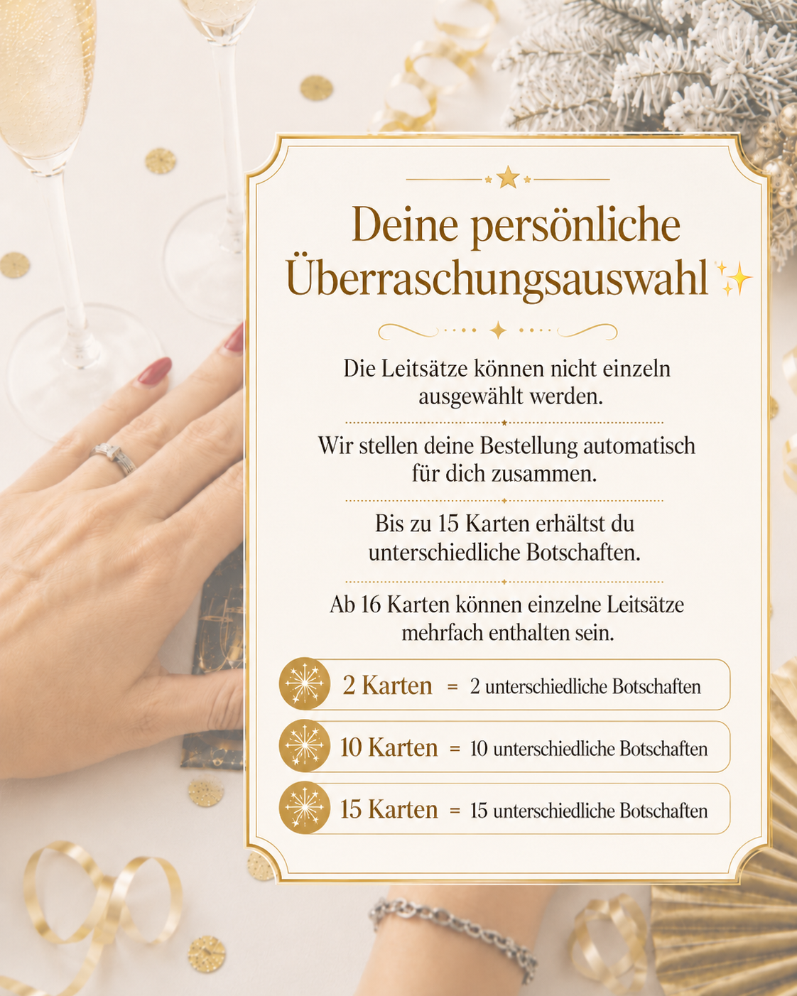 Hinweisgrafik zur automatischen Auswahl von bis zu 15 verschiedenen Rubbellos-Botschaften