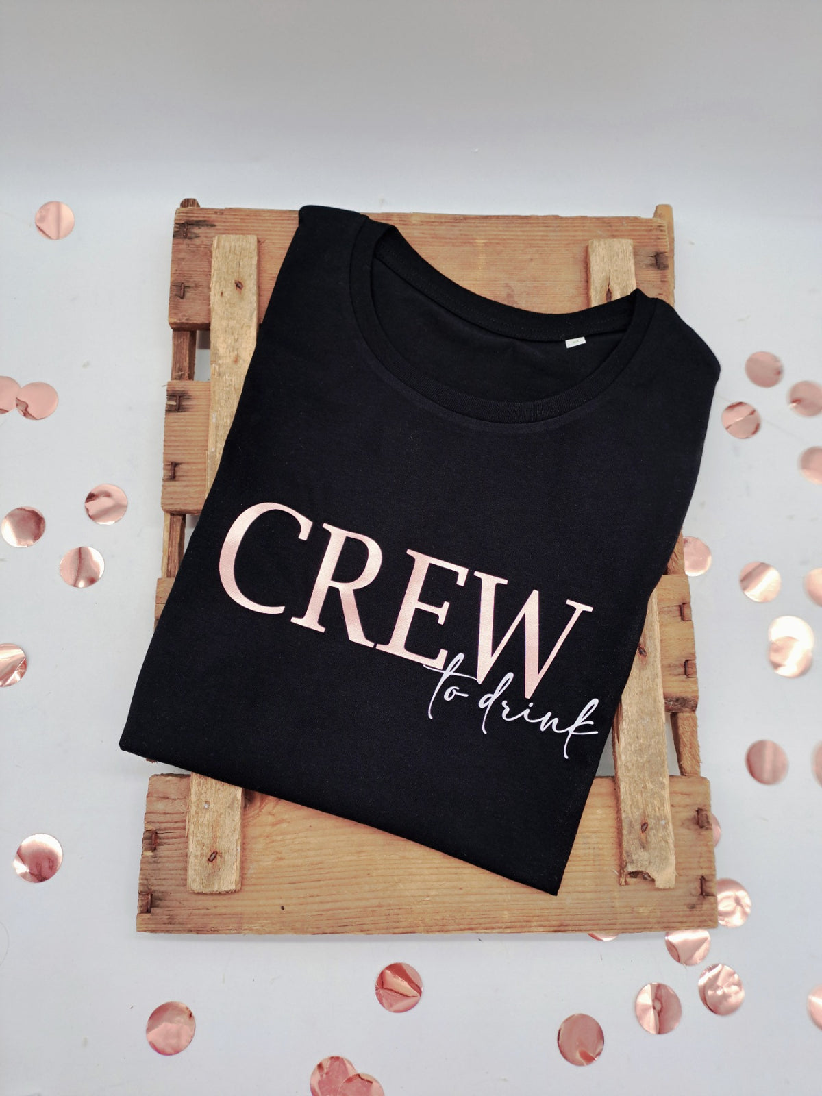 T-Shirt JGA Frauen „Crew to drink“