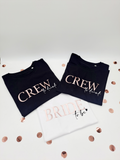 JGA-Shirts „Bride to be“ und „Crew to drink“ für Damen