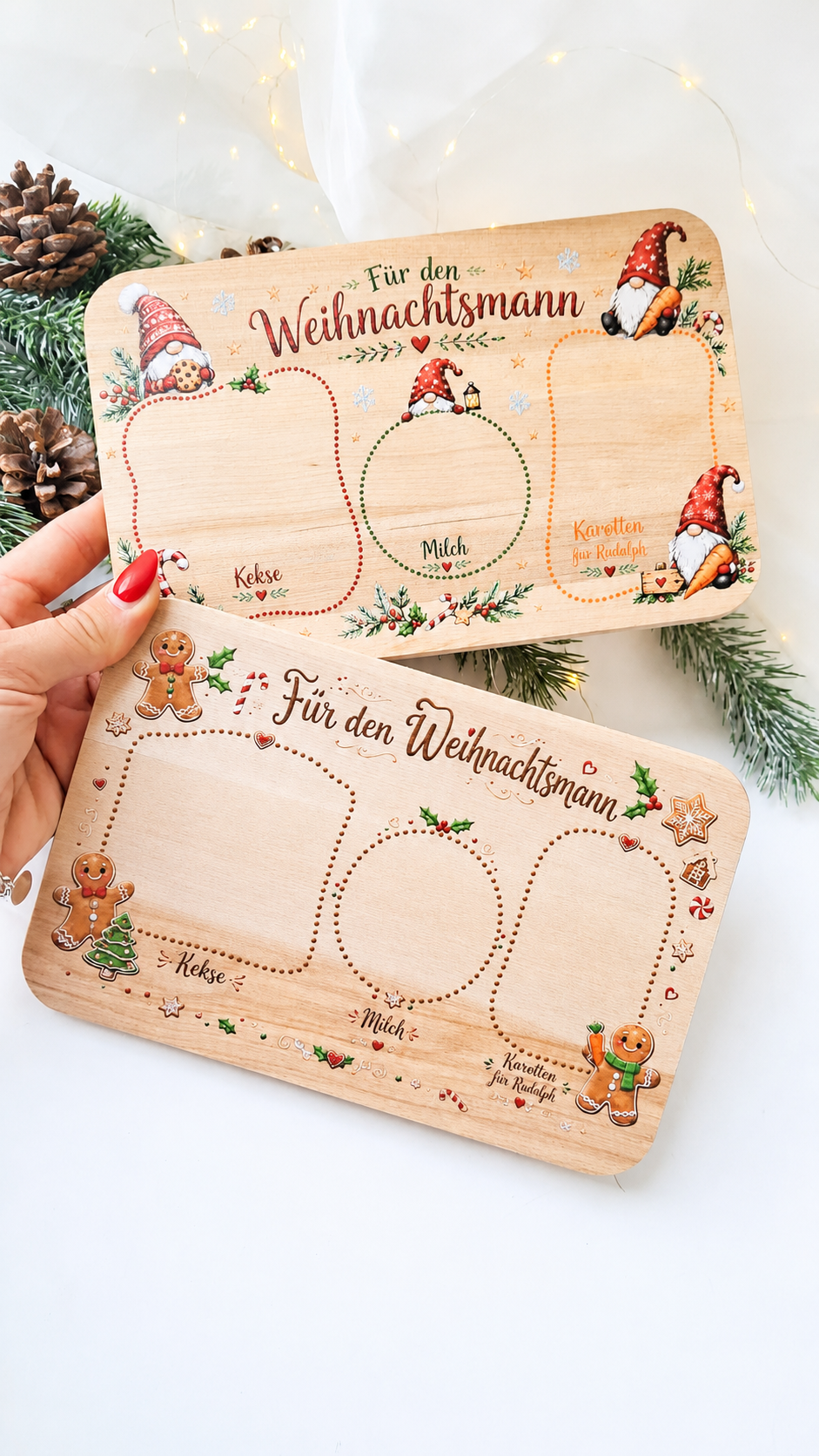 Weihnachtsteller aus Holz mit weihnachtlichem Motiv