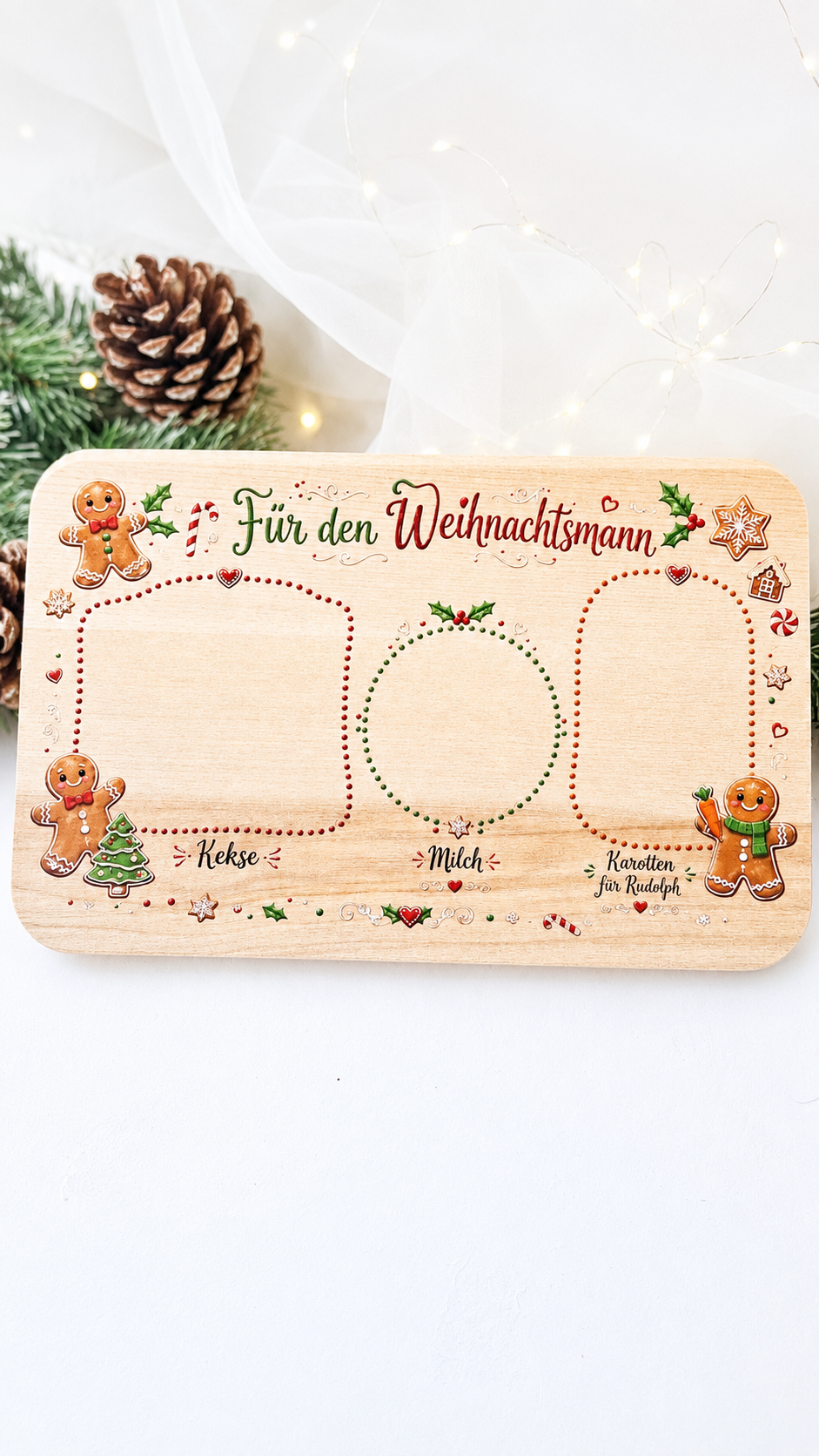 Weihnachtsteller für Kinder aus Holz – Gesamtansicht